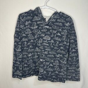 Tea Collection Blue and White Nautical Print Hoodie